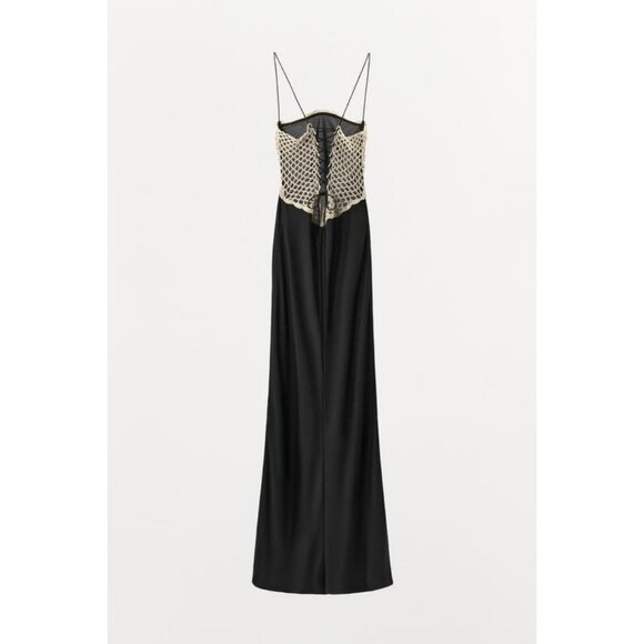 ZARA CONTRAST CROCHET DRESS - Picture 8 of 9